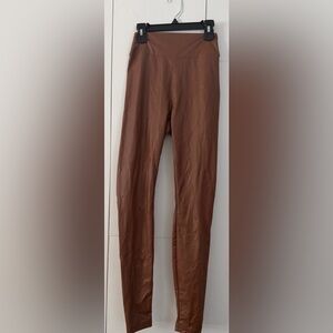 Aerie Offline Faux Leather Brown Leggings S
